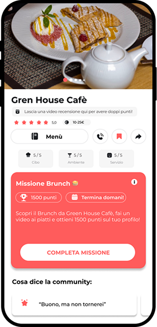 App missions section mockup